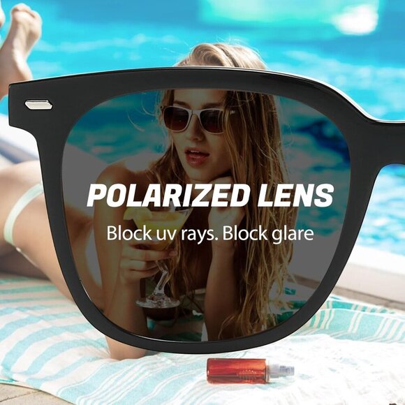 Trendy Polarized Sunglasses for Women Square UV Protection Large/Big Sunnies IF5 - Picture 5 of 5